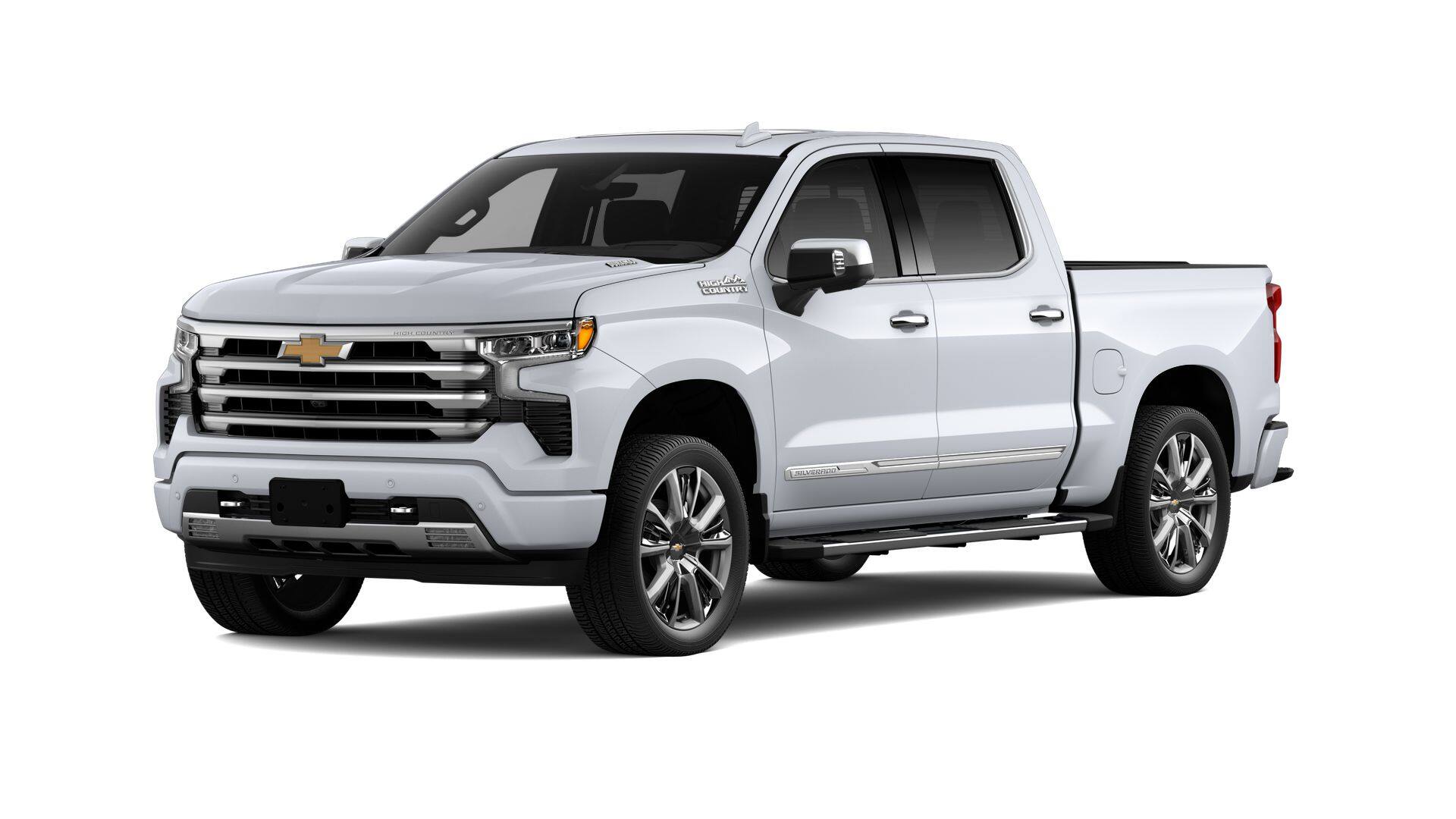 2026 Chevrolet Silverado 1500 High Country in Polar White Tricoat — front three-quarter view